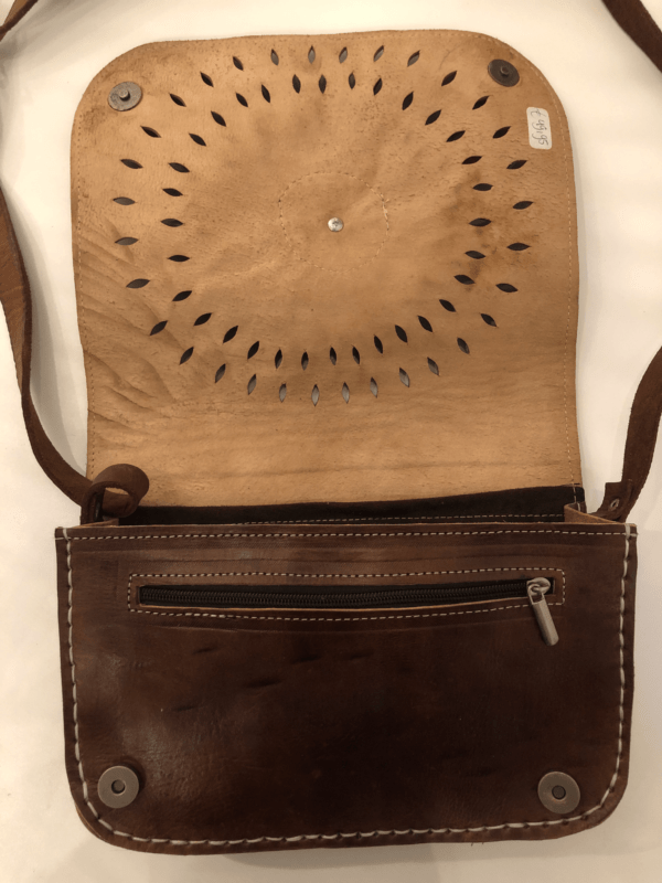 Berber Ledertasche, Hippie Style mit Punzierte Satteltasche mit geschnitzten Details