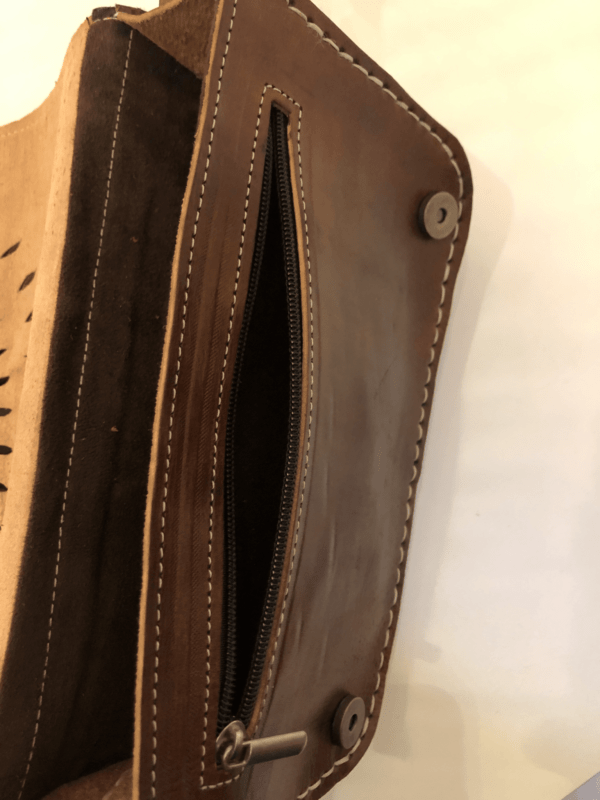 Berber Ledertasche, Hippie Style mit Punzierte Satteltasche mit geschnitzten Details
