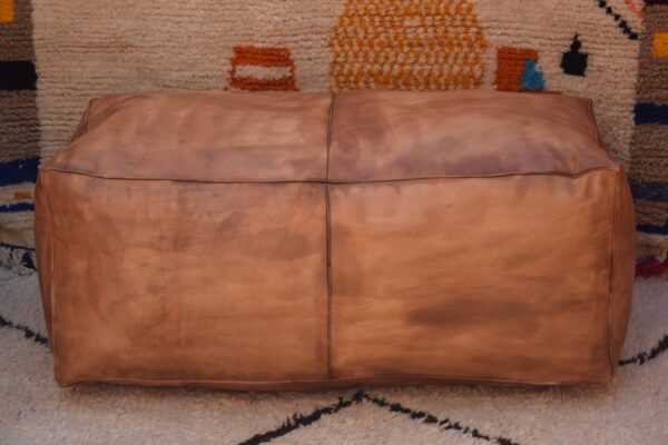 Eleganter echt Leder Sitzhocker Vintageleder cognac