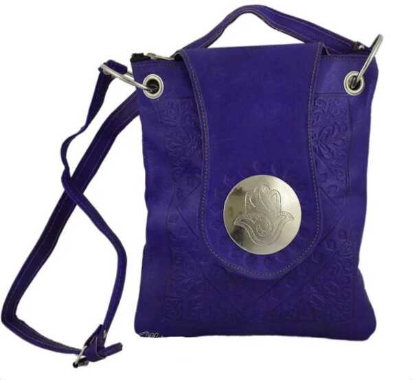 Vintage Berber Leder Handtasche mit Beschlag von Fatimas Hand