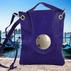 Vintage Berber Leder Handtasche mit Beschlag von Fatimas Hand