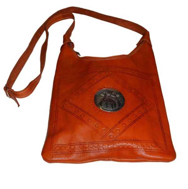 Schöne große Tribal-Leder-Tasche im Bohème-Look schönes Design auf herausragende Weise