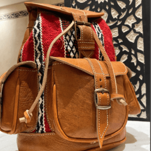 Wunderschöner Boho Leder Kilim Rucksack