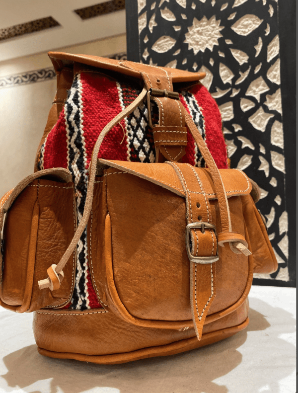 Wunderschöner Boho Leder Kilim Rucksack für den täglichen Gebrauch - Handgefertigter Unisex