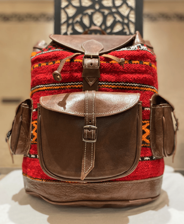 Wunderschöner Boho Leder Kilim Rucksack für den täglichen Gebrauch - Handmade Unisex