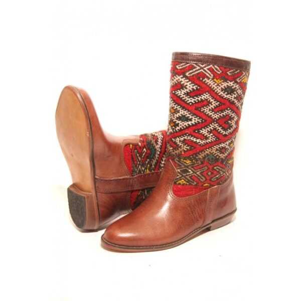 Handmade Berber Kilim Stiefel Braun