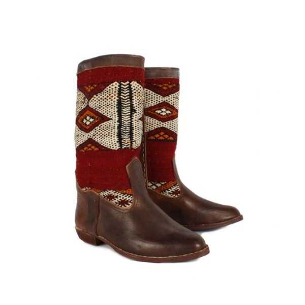 Handmade Berber Kilim Stiefel Braun