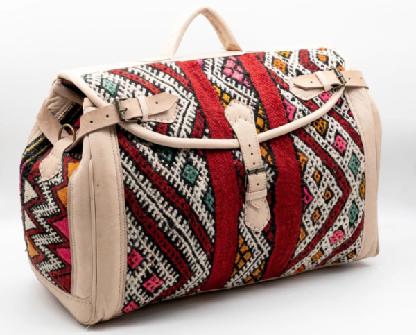 Hochwertige Handgefertigte Kilim Reisetasche aus 100 % echtem Leder