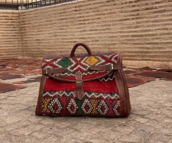Kilim Weekender Reisetasche Leder Herrentasche Große Tasche