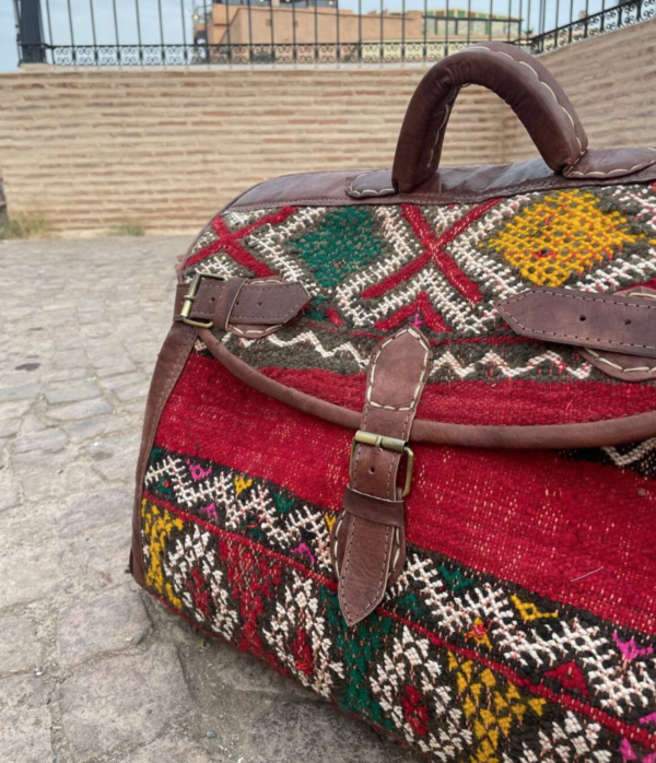 Kilim Weekender Reisetasche Leder Herrentasche Große Tasche