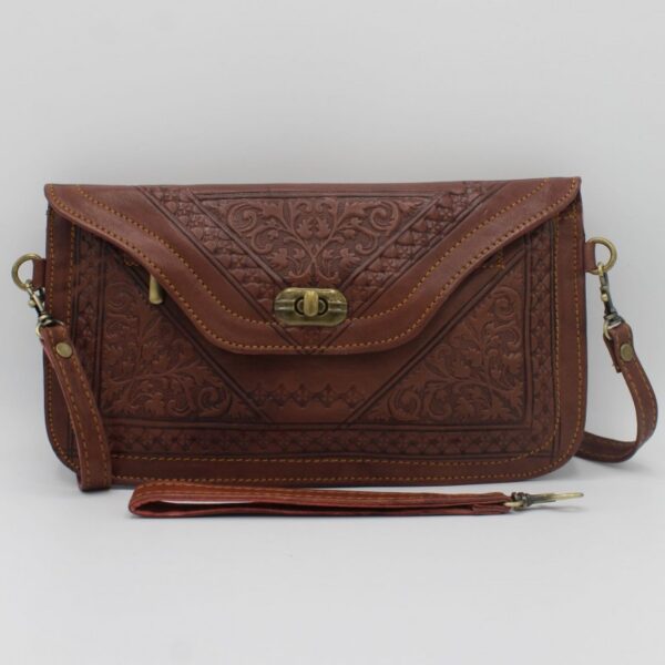 Stylische Schultertasche/Clutch aus hochwertigem Leder ist ein echtes Multitalent