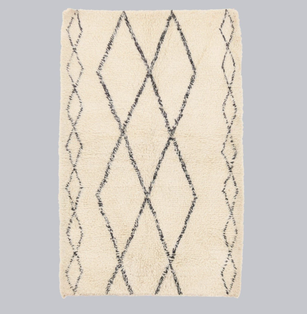 BENI OURAIN ORIGINAL HANDGEARBEITETER HOCHFLOR BERBERTEPPICH VINTAGE