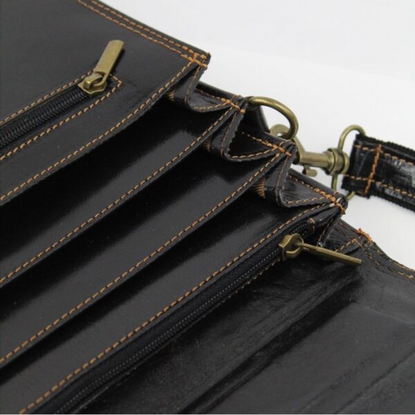 Echtes Leder Herren Damen Aktentasche Laptoptasche Büro Umhängetasche