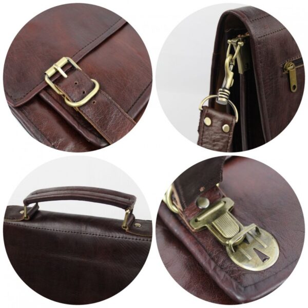 Echtes Leder Herren Damen Aktentasche Laptoptasche Büro Umhängetasche