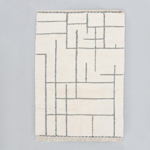 BENI OURAIN ORIGINAL HANDMADE HOCHFLOR BERBERTEPPICH 240 X 170 CM